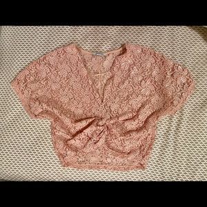 Zara Pink lace crop top